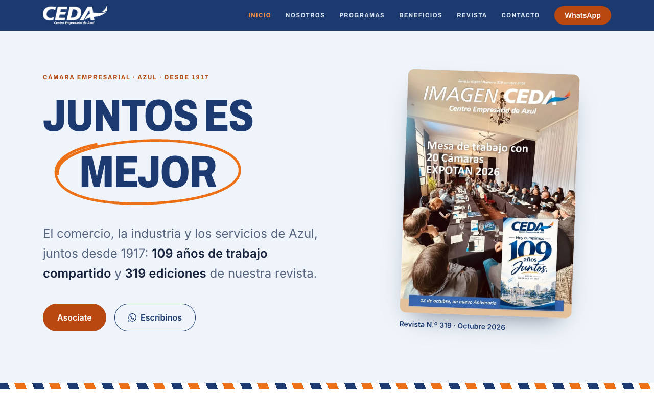 Captura del sitio del Centro Empresario de Azul